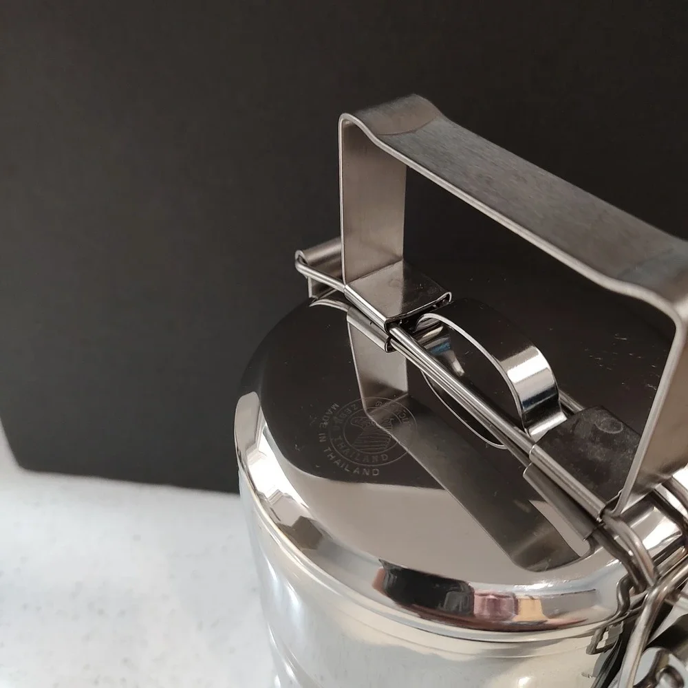 Vtg Zebra Thailand Stainless Steel 3 Tier Tiffin Lunch Box Food Carrier Bento